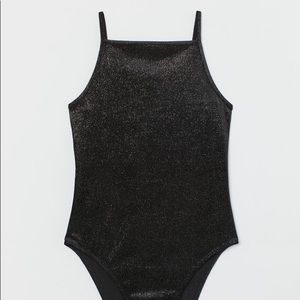 Glitter Black H&M Fitted Bodysuit